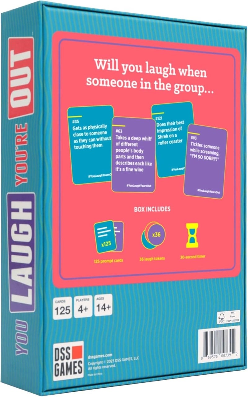DSS Games You Laugh You're Out [Try Not to Laugh Family Card Game for Adults & Teens | Party Game | 125 Prompt Fun Cards for Family Nights & Parties | Ages 14+] - Image 3